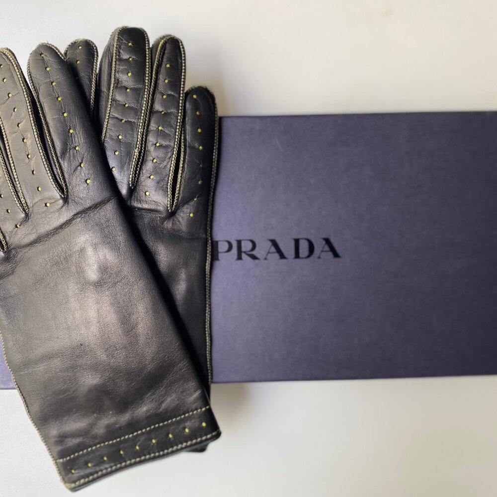Prada leather gloves
